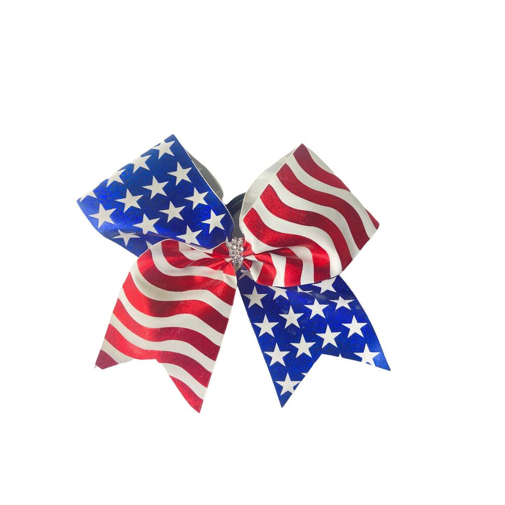 Unbranded Girls' American Flag Bow Tie Hair Accessory
